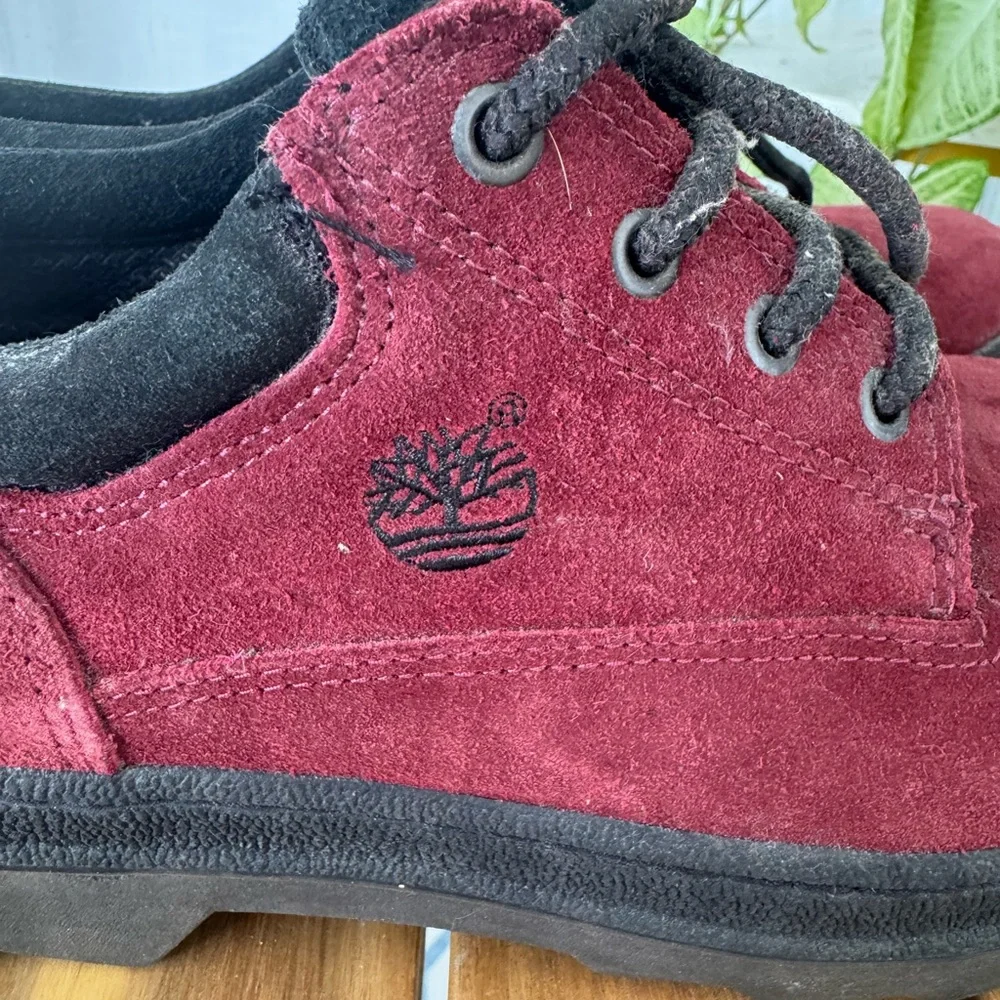 Timberland Suede Oxford Shoes Burgundy Maroon Lace Up Casual Comfort Men’s 10